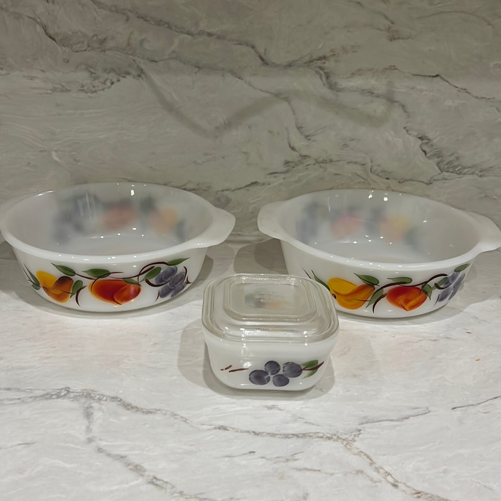 Fire King Oven Ware Gay Fad 3 Piece Set